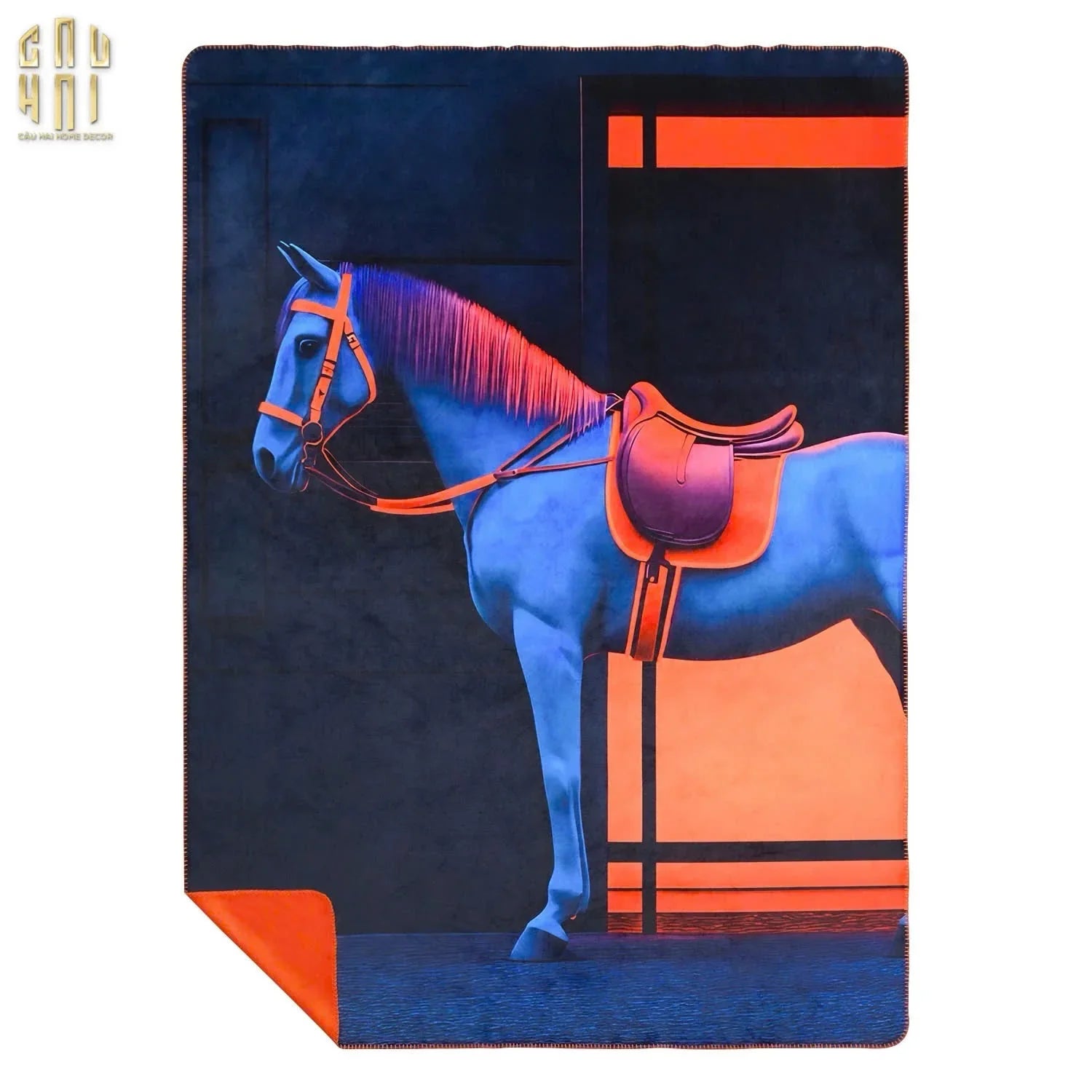 CHĂN SOFA MARINE STALLION VELVET BLANKET - 150X150