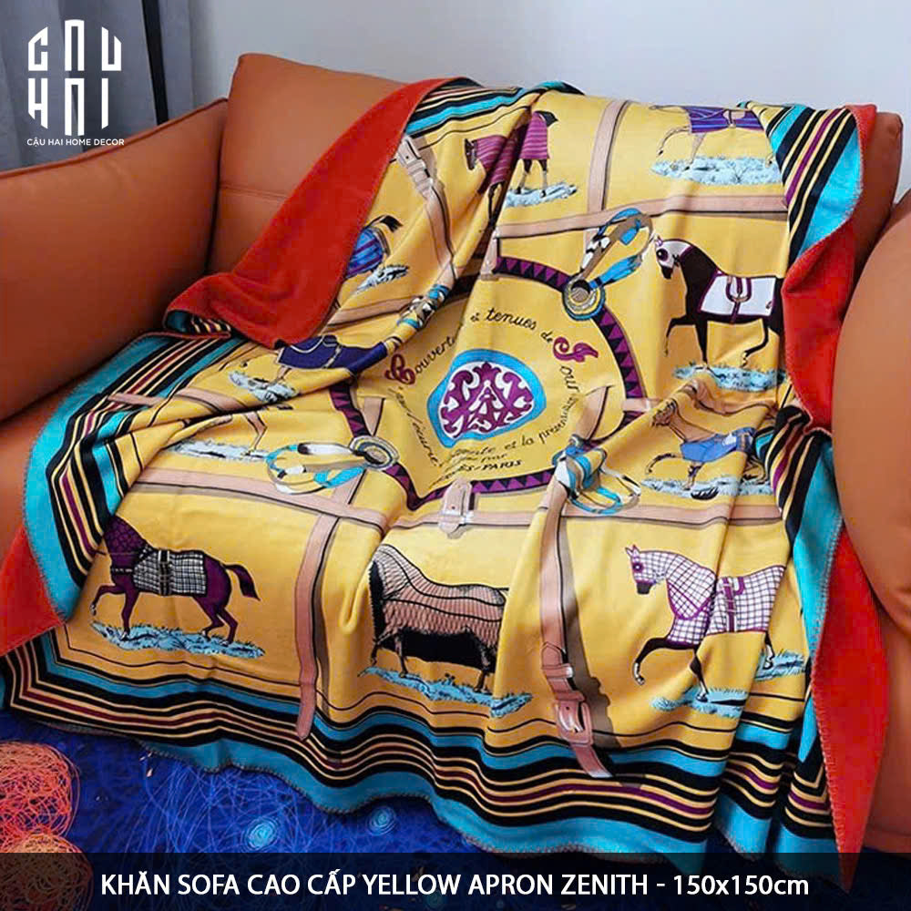 CHĂN SOFA NHUNG CAO CẤP YELLOW APRON ZENITH VELVET BLANKET - 150. - CẬU HAI HOME DECOR