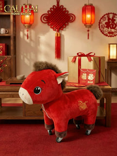 Cheval Enfant Couture – Ngựa Cưỡi Đồ Chơi Nhồi Bông Bọc Nhung Cao Cấp 58x68-CẬU HAI HOME DECOR