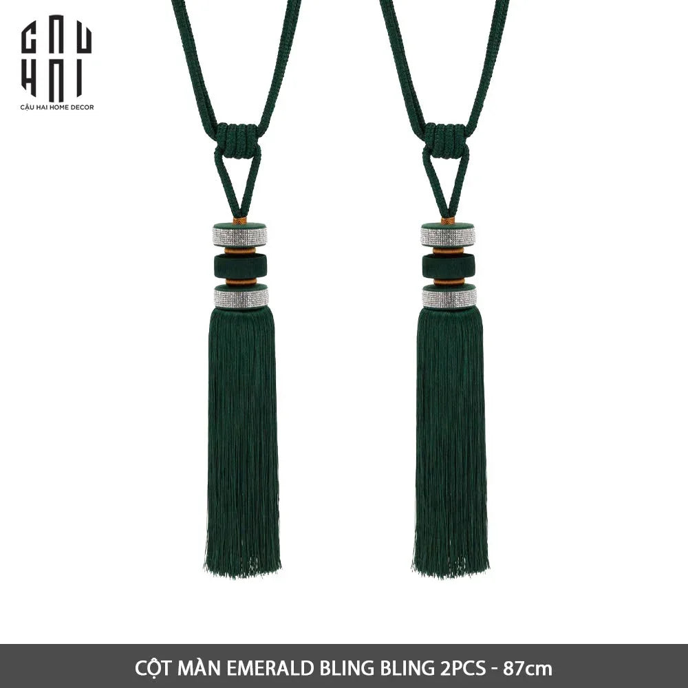 Cột Màn Emerald Bling Bling Tassel Curtain Tieback 2Pcs 8x85-RÈM & MÀN CHE-Đối tác tại Trung Quốc theo từng đơn đặt hàng-CẬU HAI HOME DECOR