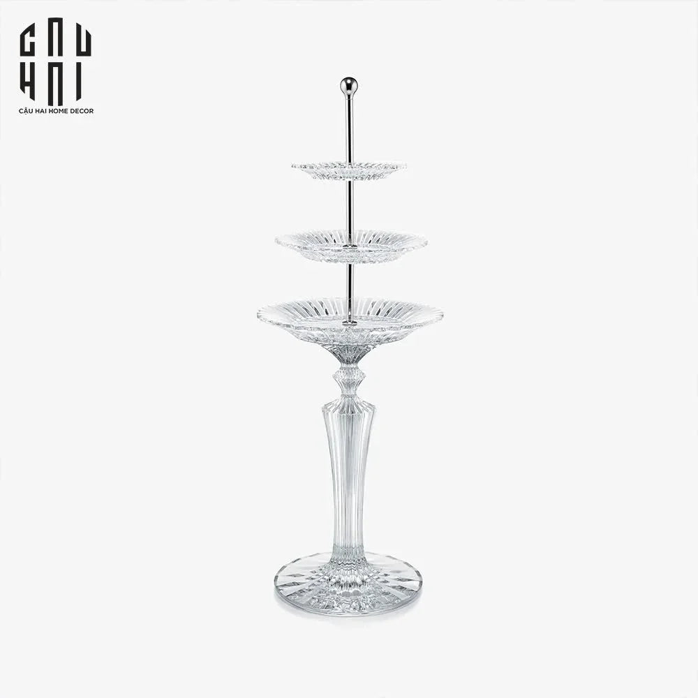 Cristallery Maison Couture - Đĩa Pha Lê 3 Tầng Impérial Scepter Serving Étagère zxx-Đĩa bánh tầng-CẬU HAI HOME DECOR