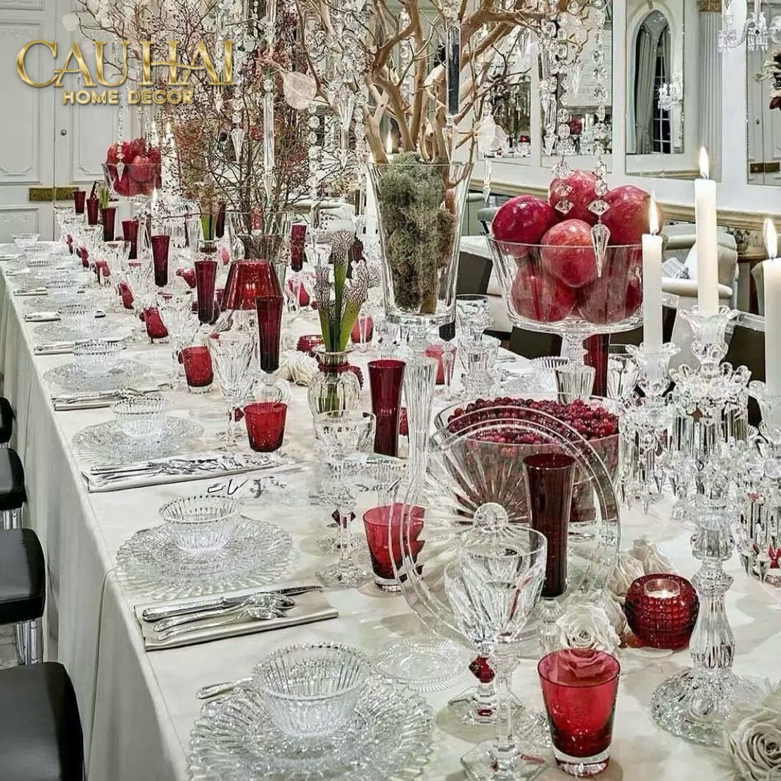 Cristallery Maison Couture - Đĩa Pha Lê 3 Tầng Impérial Scepter Serving Étagère zxx-Đĩa bánh tầng-CẬU HAI HOME DECOR