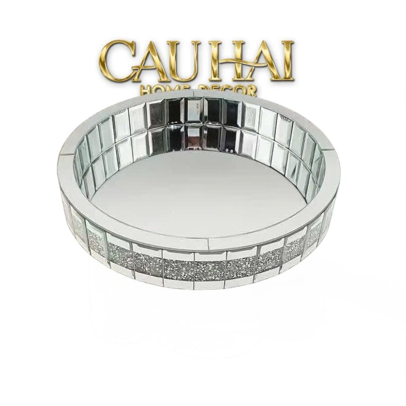 Haute Folie - Khay Gương Tròn Đế Xoay Mirror Argenté D30