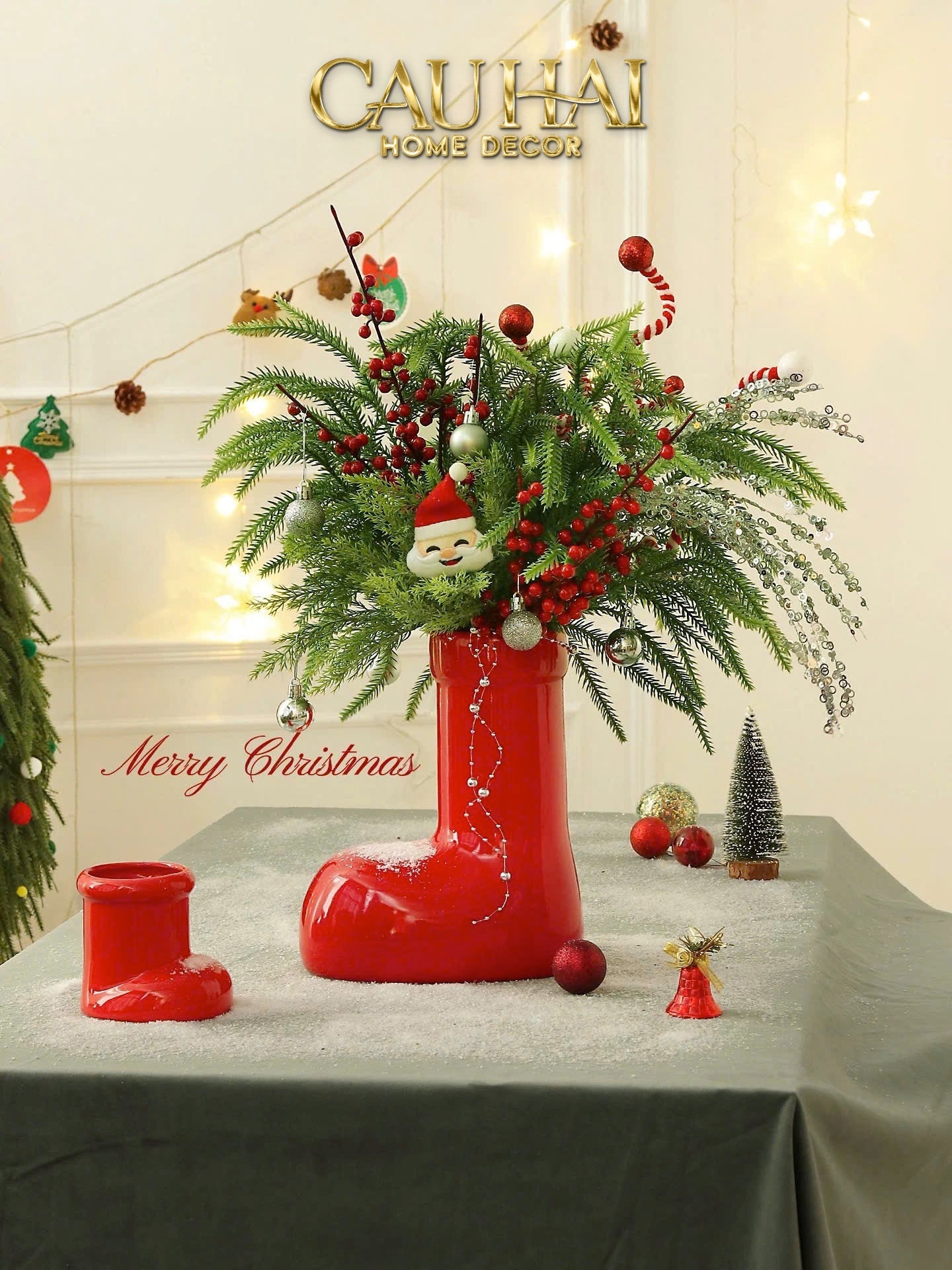 FÊTES COUTURE - BÌNH HOA ROUGE GLOSSY BUBBLR BOOT VASE - CẬU HAI HOME DECOR