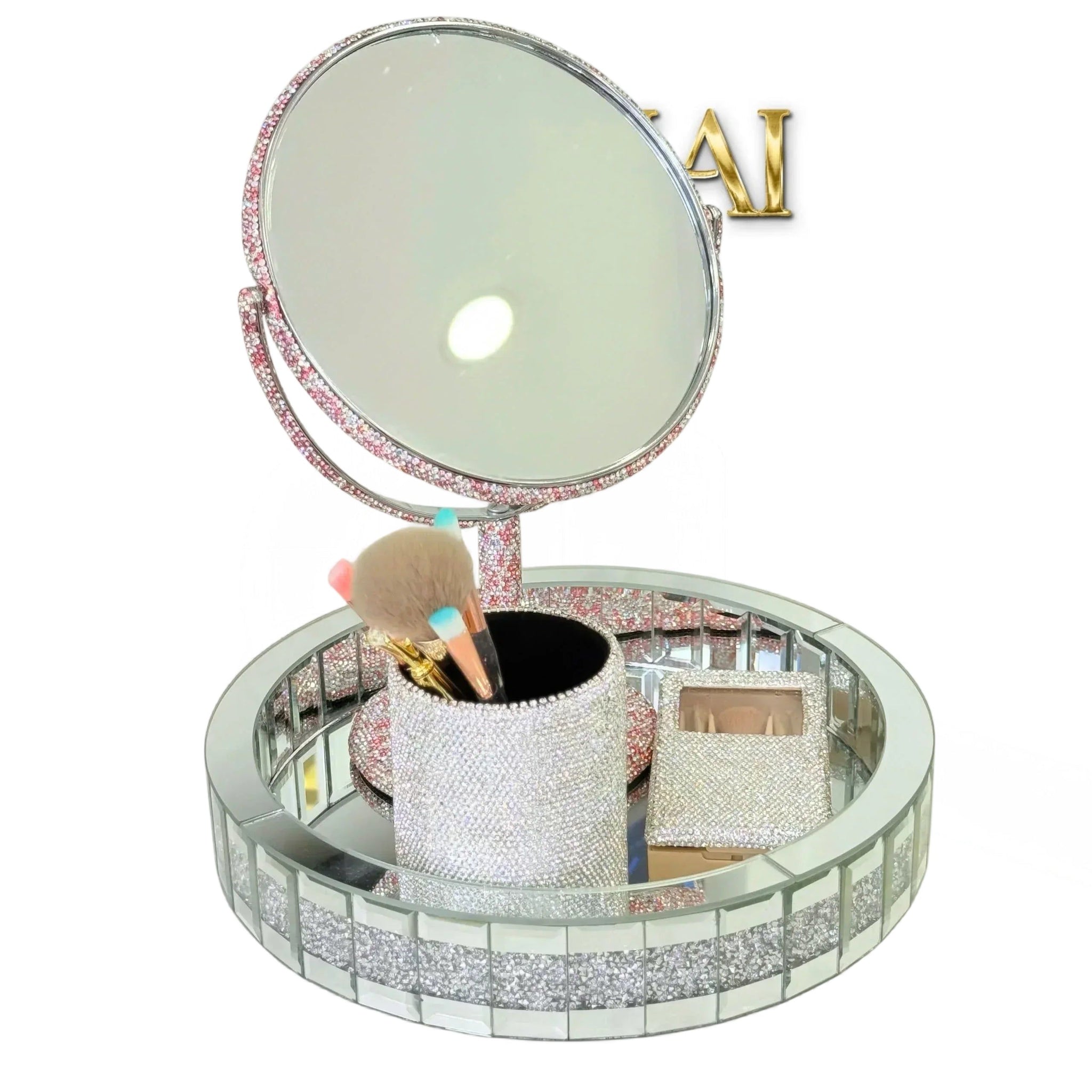 Haute Folie - Khay Gương Tròn Đế Xoay Mirror Argenté D30