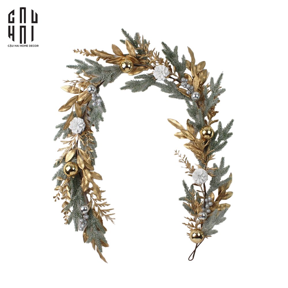DÂY THÔNG TRANG TRÍ GIÁNG SINH - LUXURY CHRISTMAS WREATH-CẬU HAI HOME DECOR