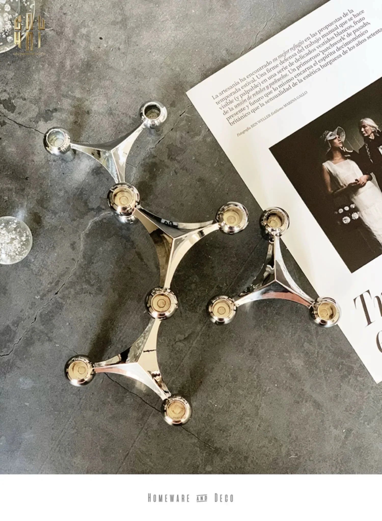 Đế Nến Gilded Hexalink Trilogy Module-CẬU HAI HOME DECOR