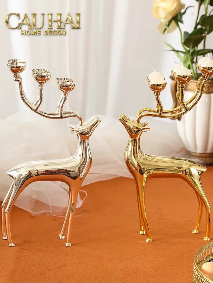 Đế Nến Hươu Lumière Du Cerf – Gilded Candle Holder Antler-ĐÈN TRANG TRÍ-CẬU HAI HOME DECOR