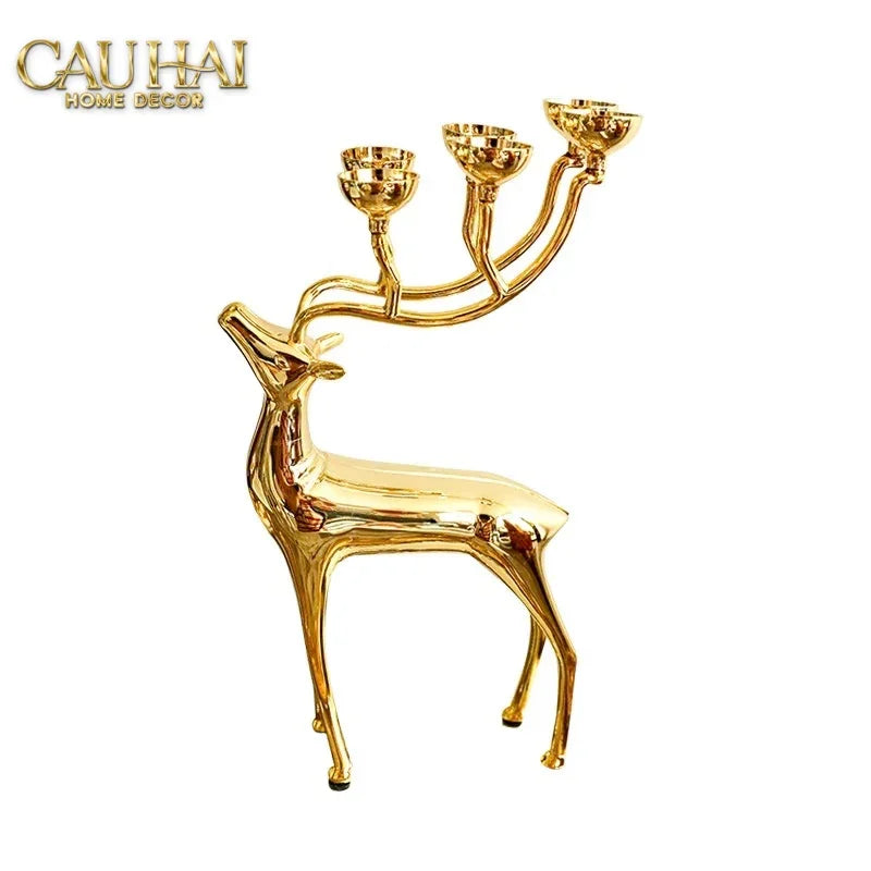 Đế Nến Hươu Lumière Du Cerf – Gilded Candle Holder Antler-ĐÈN TRANG TRÍ-CẬU HAI HOME DECOR
