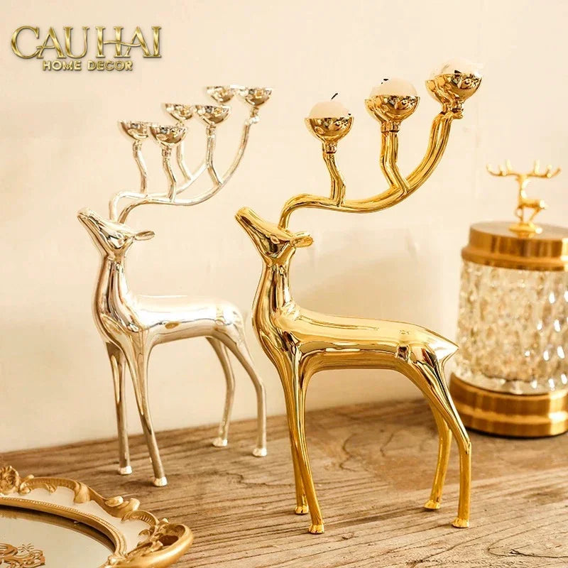 Đế Nến Hươu Lumière Du Cerf – Gilded Candle Holder Antler-ĐÈN TRANG TRÍ-CẬU HAI HOME DECOR