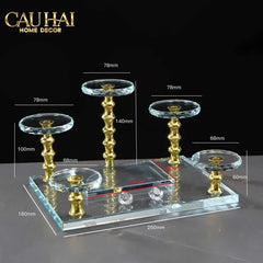 Đế Trụ Trưng Bày Pha Lê 1/3/5 Trụ - Golden Column Cristalleries Display Stand-KỆ TRANG TRÍ-CẬU HAI HOME DECOR