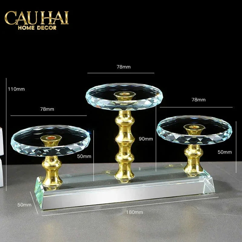 Đế Trụ Trưng Bày Pha Lê 1/3/5 Trụ - Golden Column Cristalleries Display Stand-KỆ TRANG TRÍ-CẬU HAI HOME DECOR