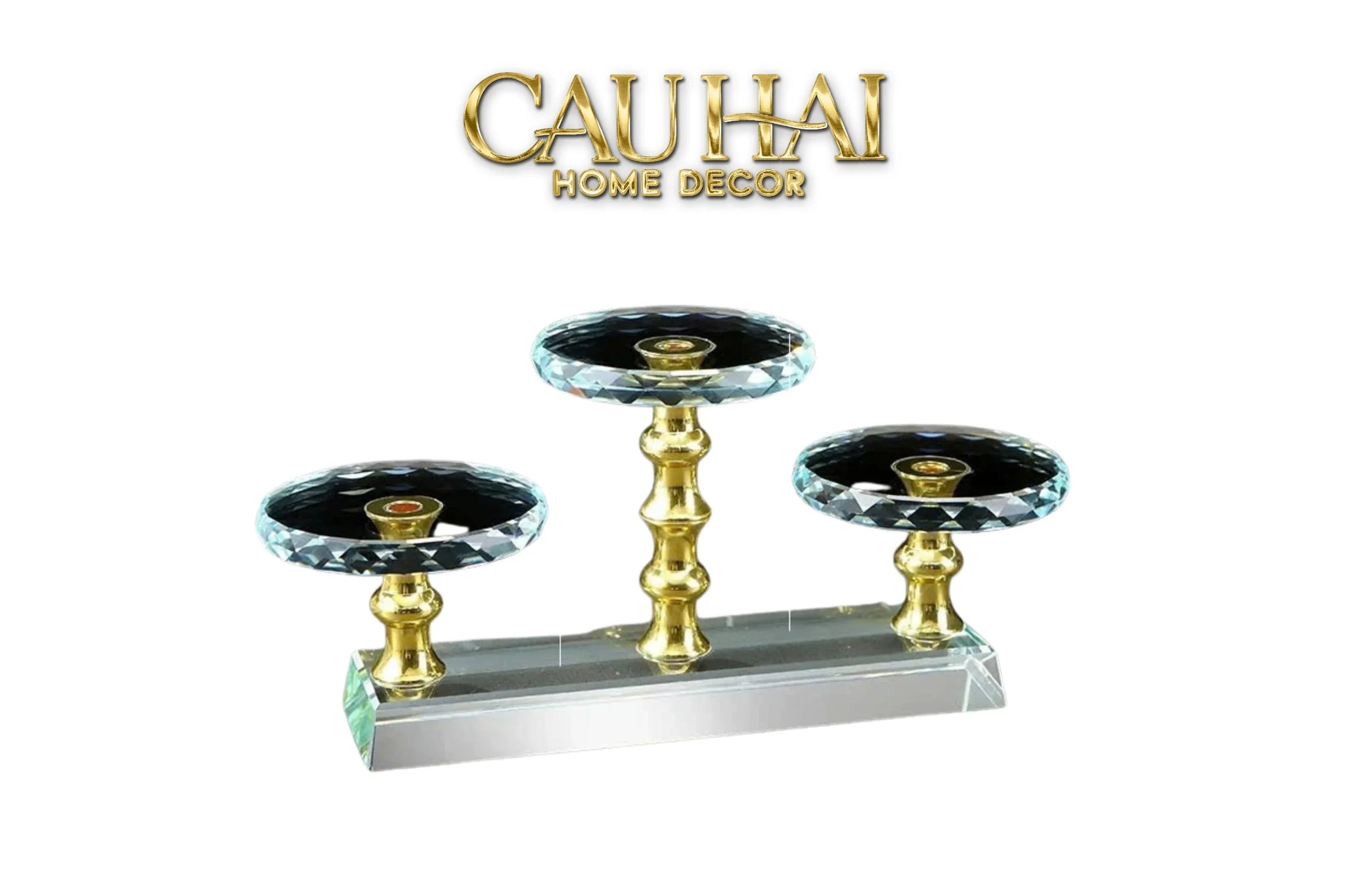 Đế Trụ Trưng Bày Pha Lê 1/3/5 Trụ - Golden Column Cristalleries Display Stand-KỆ TRANG TRÍ-CẬU HAI HOME DECOR