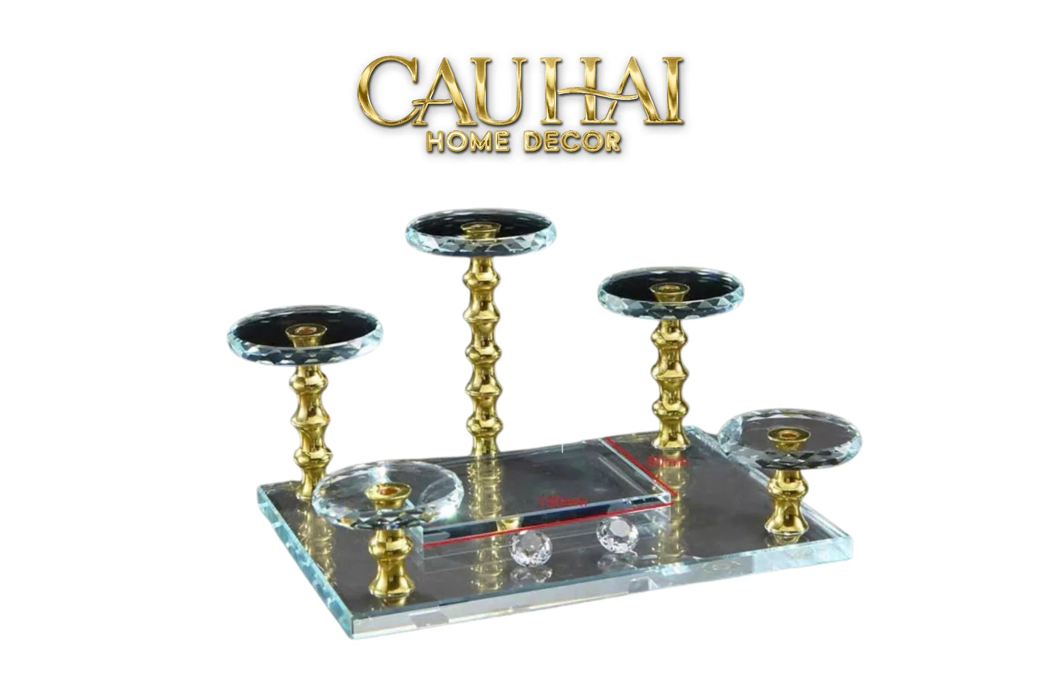 Đế Trụ Trưng Bày Pha Lê 1/3/5 Trụ - Golden Column Cristalleries Display Stand-KỆ TRANG TRÍ-CẬU HAI HOME DECOR