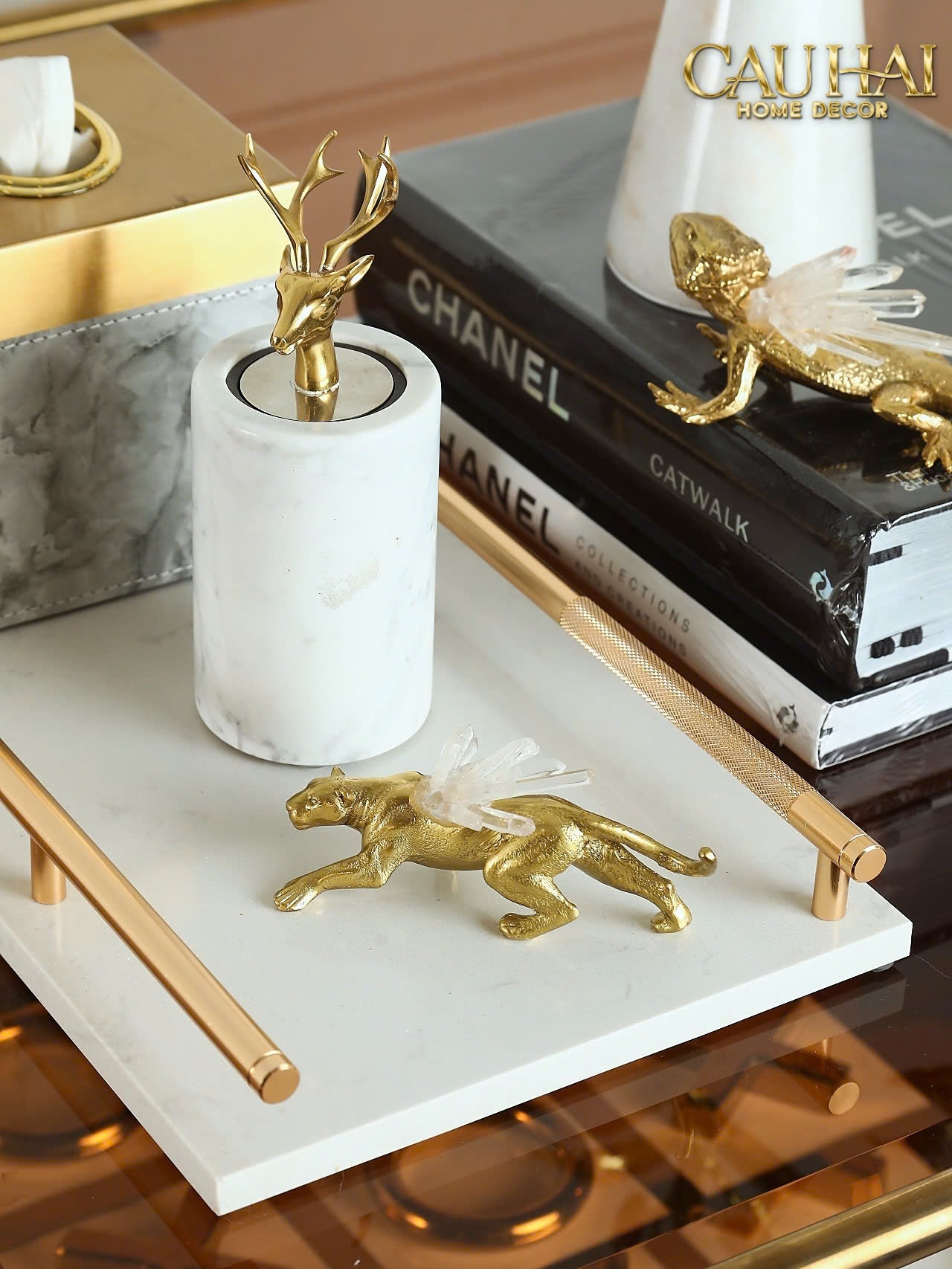 HOME COUTURE - TƯỢNG ĐỒNG BÁO CELESTIAL CRYSTAL PANTHER D13