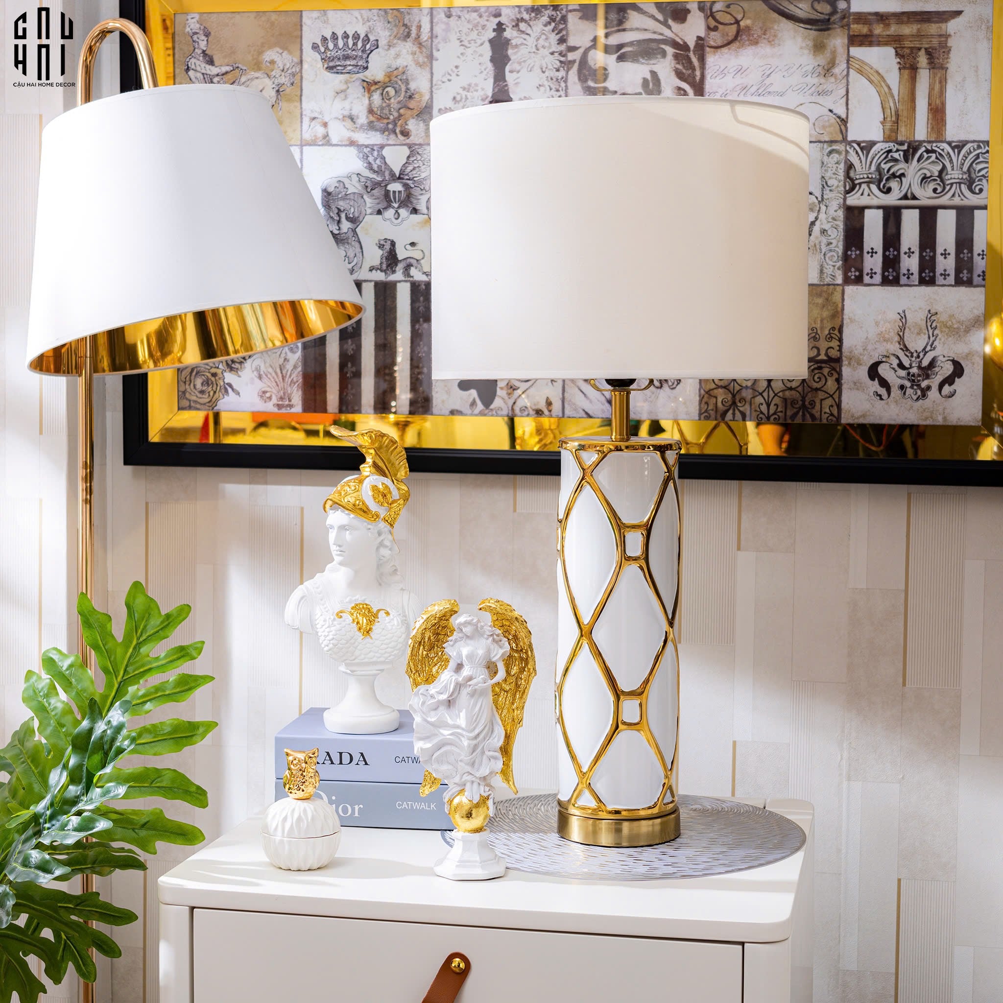 ĐÈN BÀN IRIS WHITE - IRIS WHITE SIDE TABLE LAMP-7- Cậu Hai Home Decor