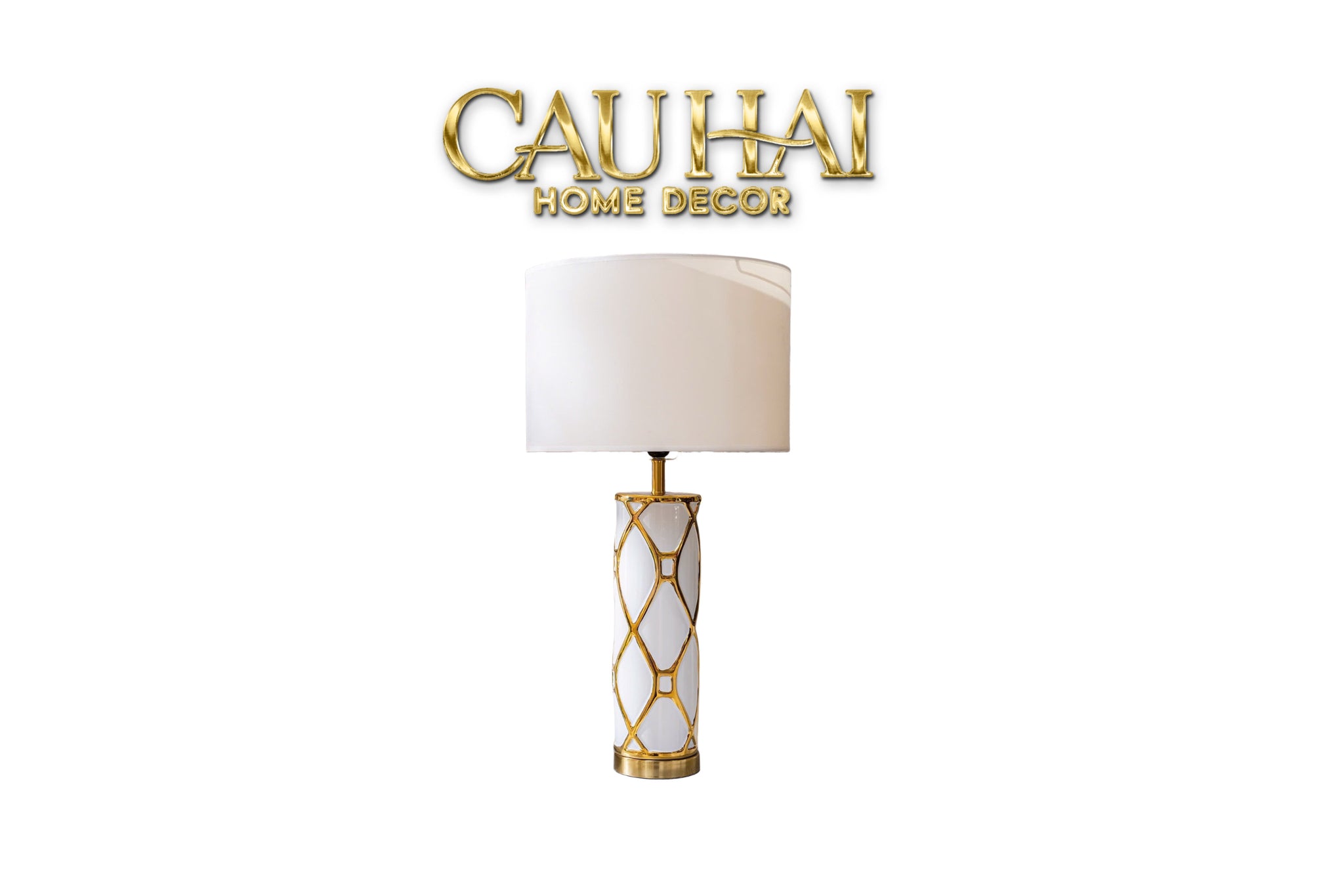 Đèn Bàn Iris White - Iris White Side Table Lamp - CẬU HAI HOME DECOR