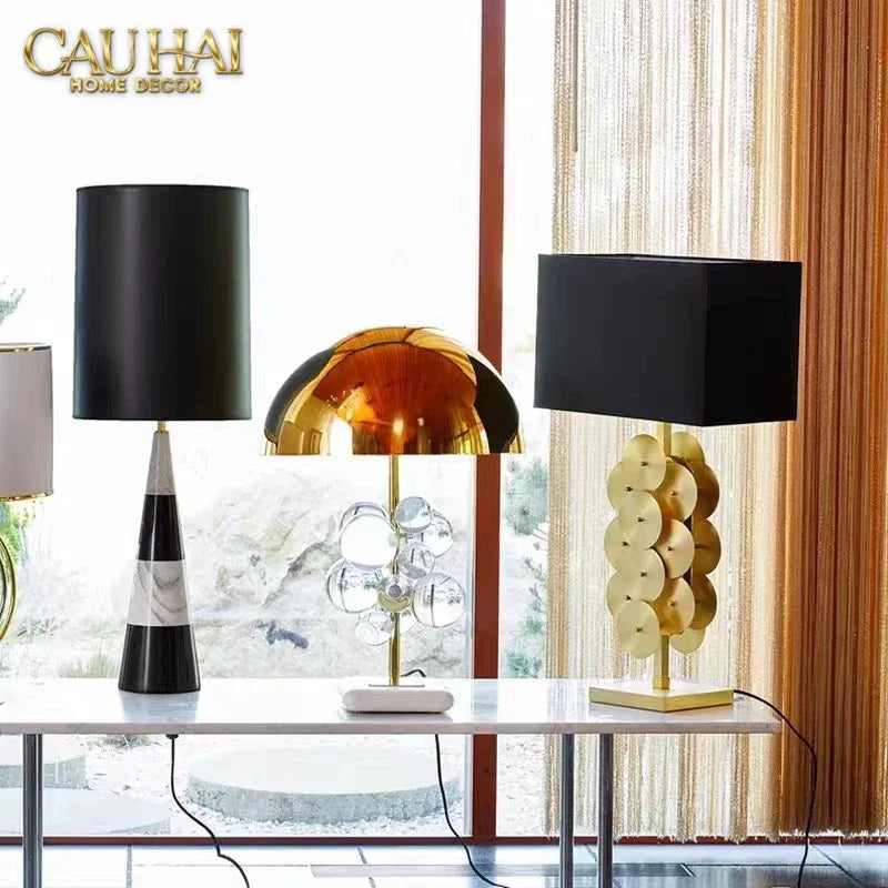 Đèn Bàn Léman - Léman Golden Side Table Lamp-ĐÈN BÀN-CẬU HAI HOME DECOR