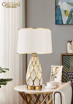 Đèn Bàn Martha - Martha Porcelain Side Table Lamp-CẬU HAI HOME DECOR