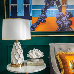 Đèn Bàn Martha - Martha Porcelain Side Table Lamp-CẬU HAI HOME DECOR