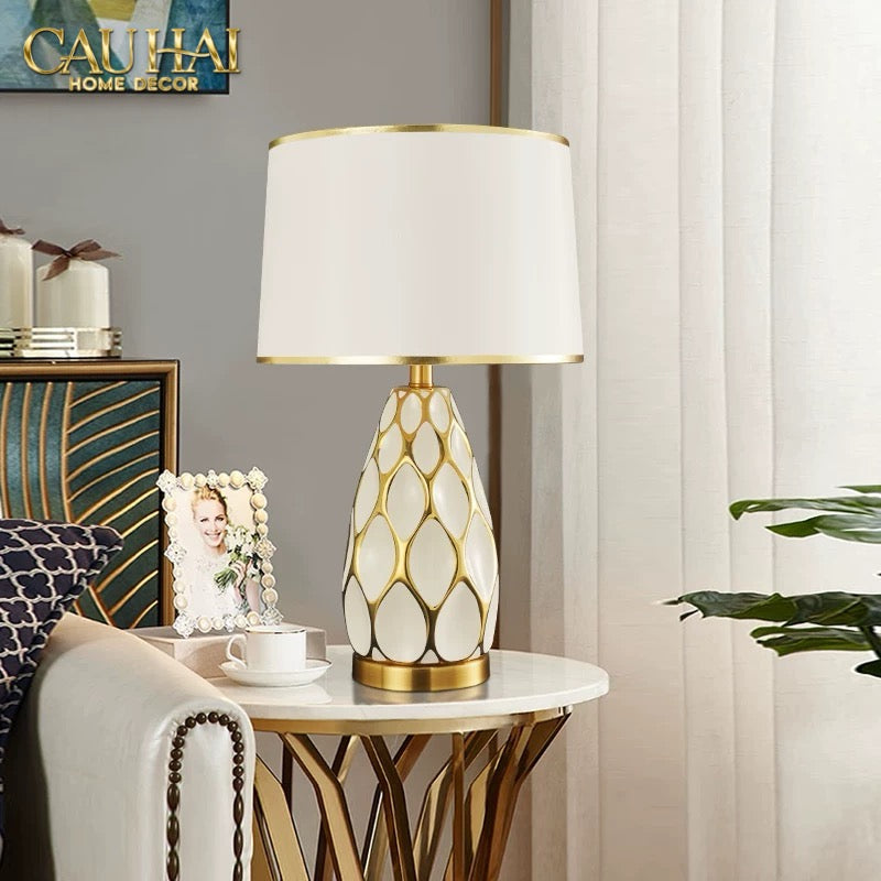Đèn Bàn Martha - Martha Porcelain Side Table Lamp-CẬU HAI HOME DECOR