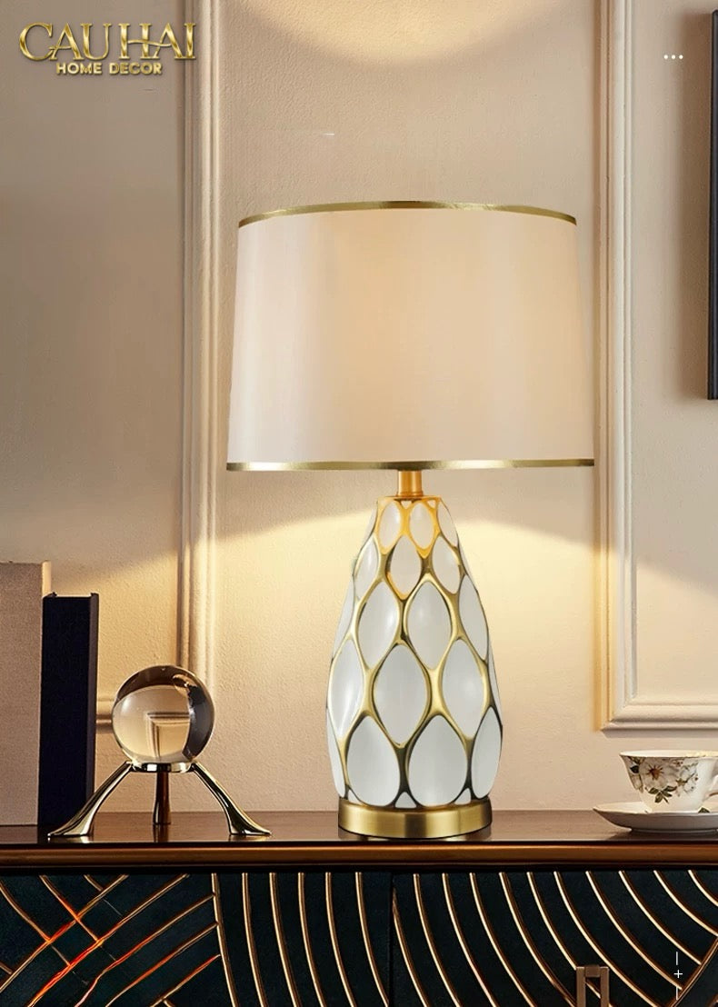 Đèn Bàn Martha - Martha Porcelain Side Table Lamp-CẬU HAI HOME DECOR