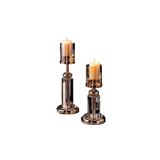 Set 2 Đế Nến Cylindre Éclat Bronze H30/ 38