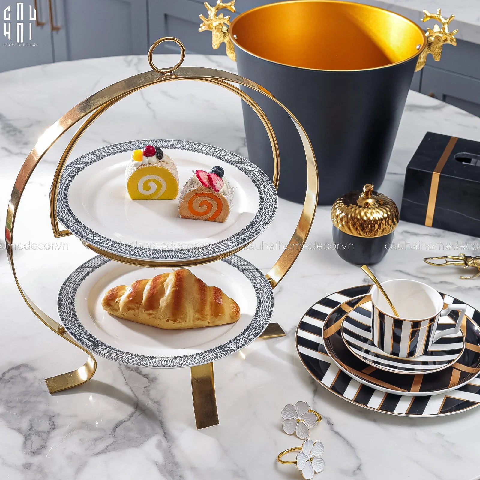 ĐĨA 2 TẦNG GORDON ÉTAGÈRE-CẬU HAI HOME DECOR