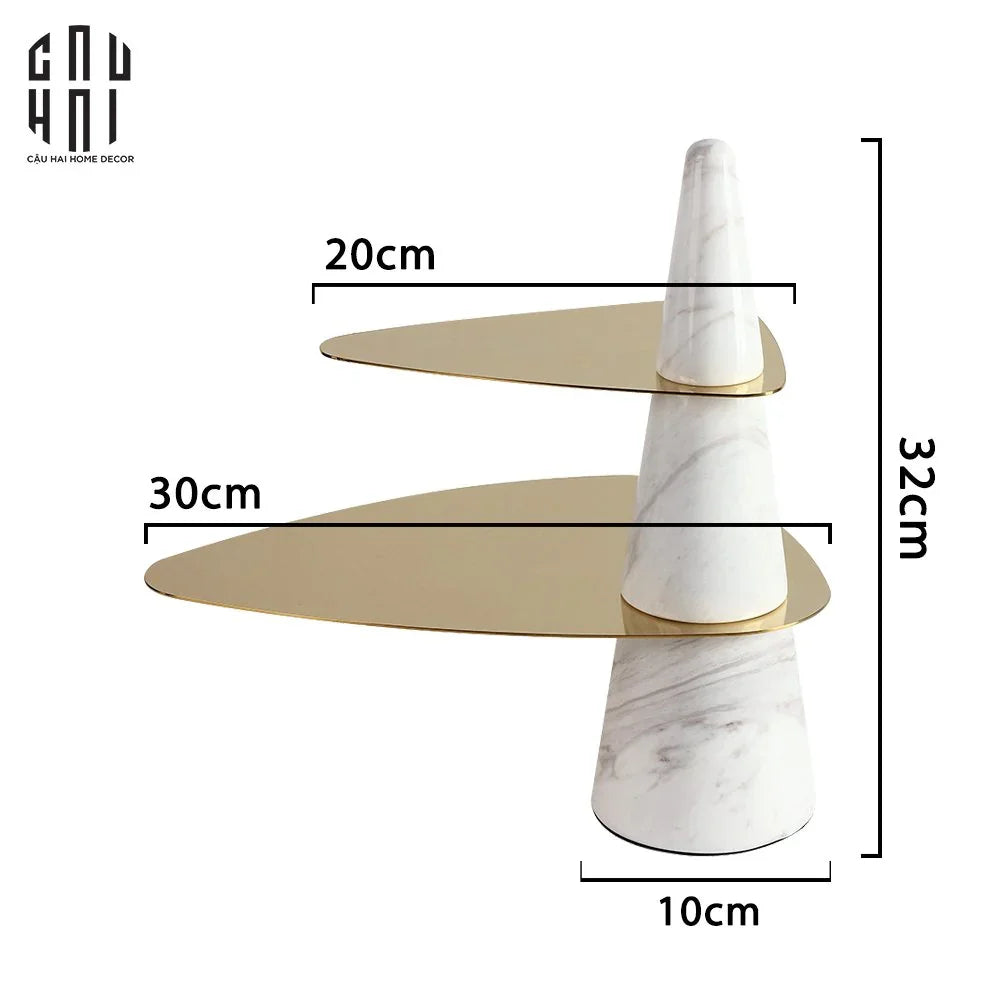 ĐĨA 2 TẦNG MARBLE MAXIM ÉTAGÈRE SS25-CẬU HAI HOME DECOR