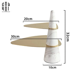 Đĩa Bánh 2 Tầng Marble Maxim Étagère Deux Niveaux H32-CẬU HAI HOME DECOR