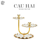 ĐĨA BÁNH 3 TẦNG CERAMIC GOLDEN LINES TEDDY BEARS SS25