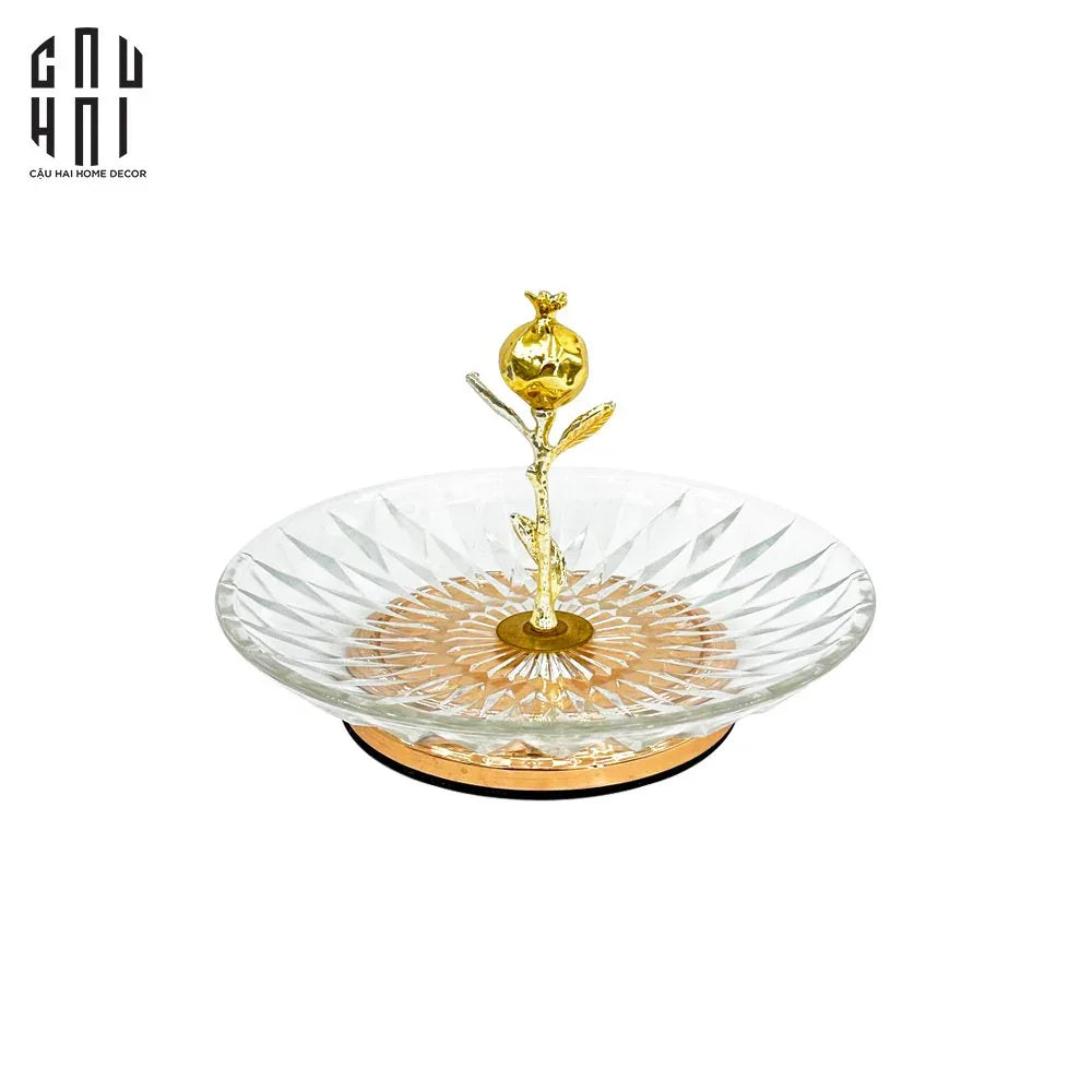 Đĩa Bánh Kẹo Thuỷ Tinh Blooming Ss25 - CẬU HAI HOME DECOR