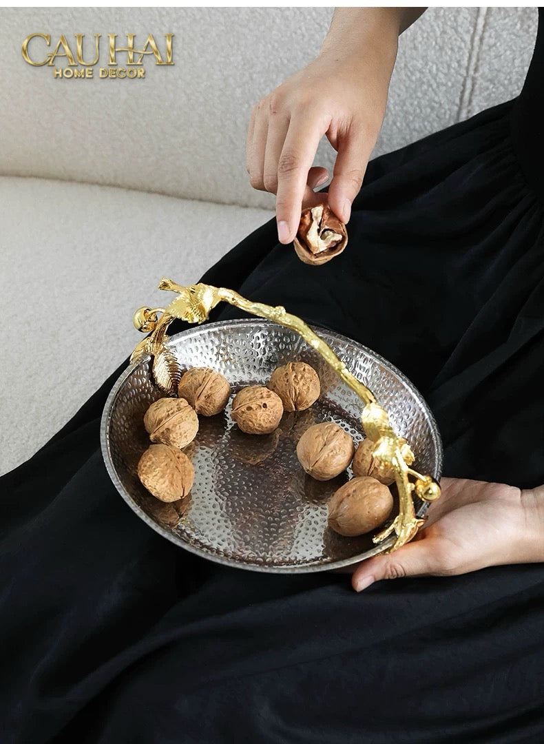 Đĩa Giỏ Trái Cây Platinum Elysian Fruit Decoratives Tray 13.5x21-CẬU HAI HOME DECOR