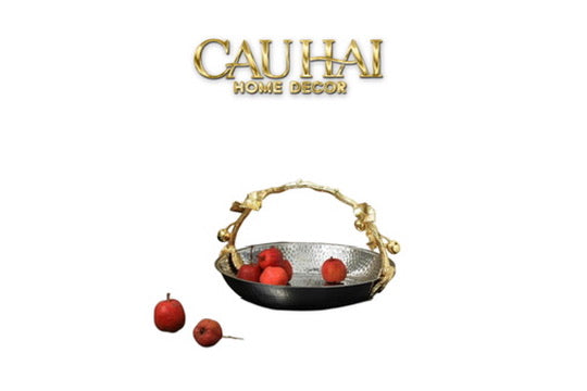 Đĩa Giỏ Trái Cây Platinum Elysian Fruit Decoratives Tray 13.5x21-CẬU HAI HOME DECOR