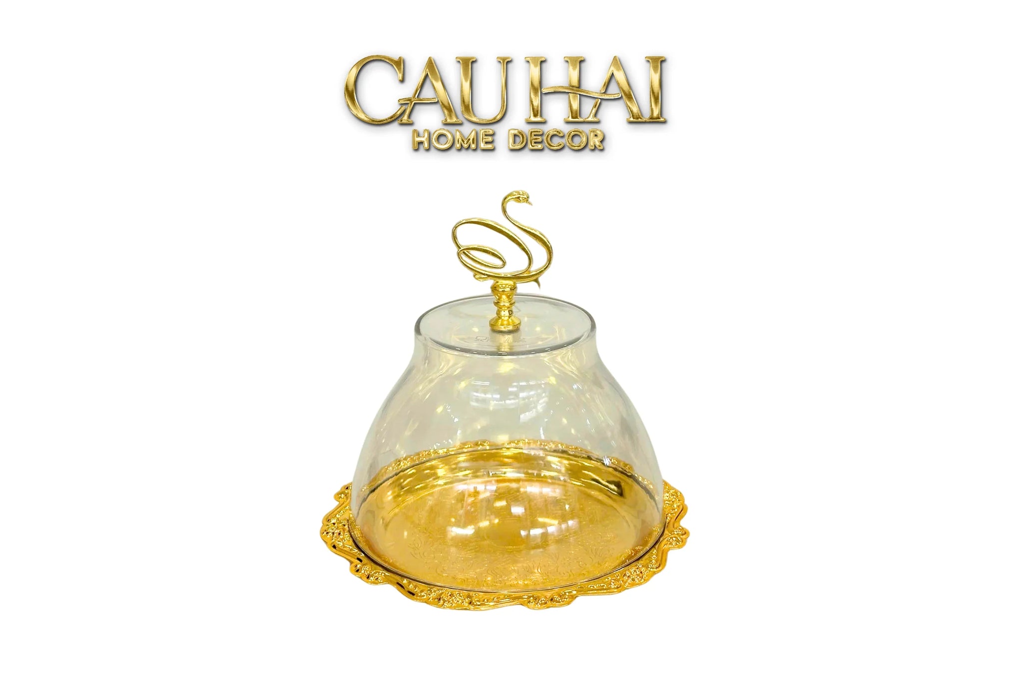 Đĩa Kẹo Persian Swan Swirl D’Or-CẬU HAI HOME DECOR