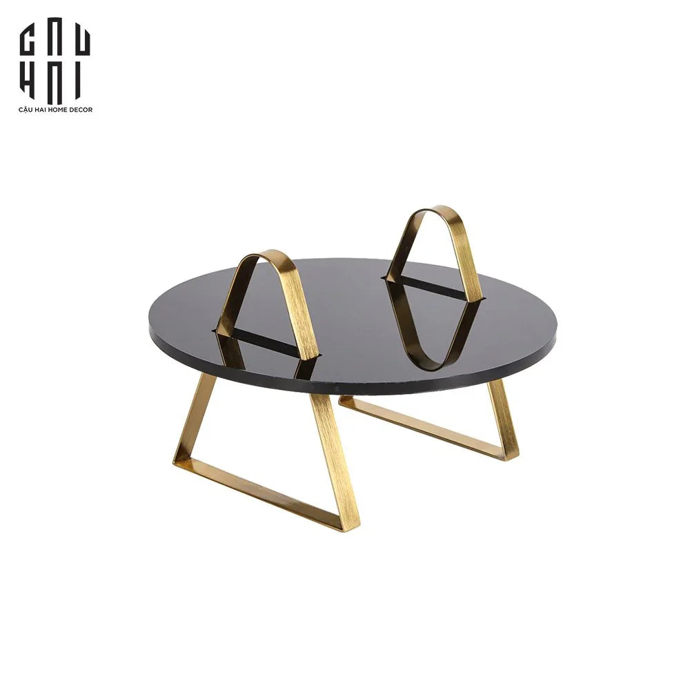 Đĩa Khay Bánh Maccaron Glaze Black Stone-CẬU HAI HOME DECOR