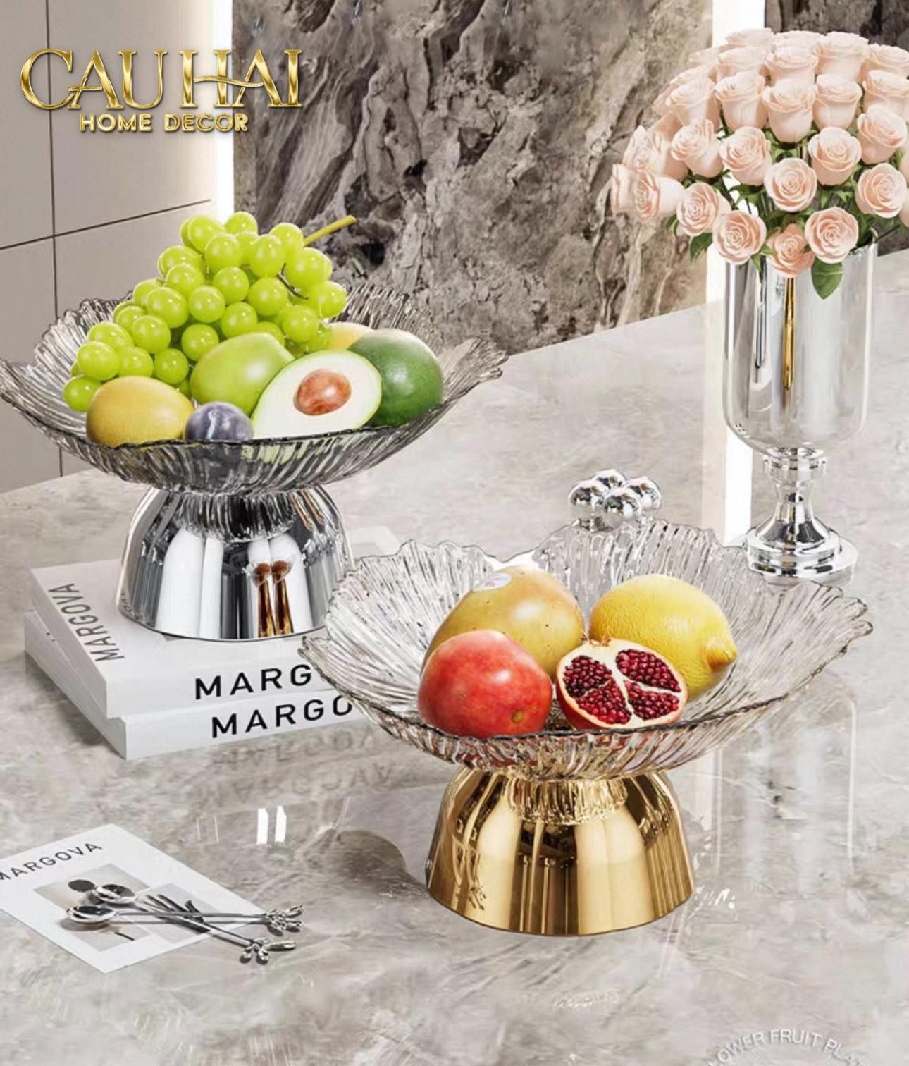 Đĩa Trái Cây Acry - Sunlit Blossom - CẬU HAI HOME DECOR