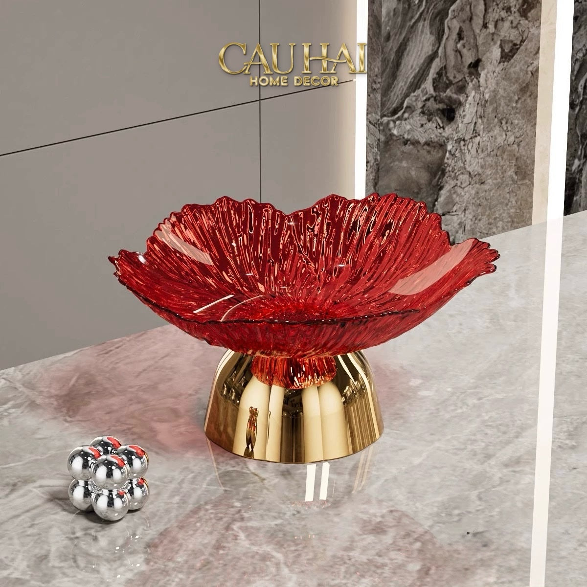 Đĩa Trái Cây Acry - Sunlit Blossom - CẬU HAI HOME DECOR