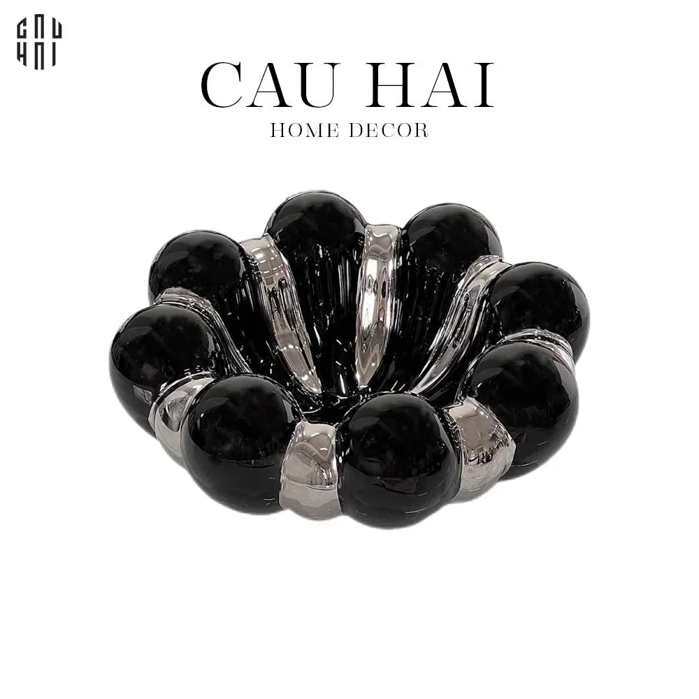 Đĩa Trái Cây Gốm Sứ - Savoir Argent Blooming Fruit Bowl-CẬU HAI HOME DECOR