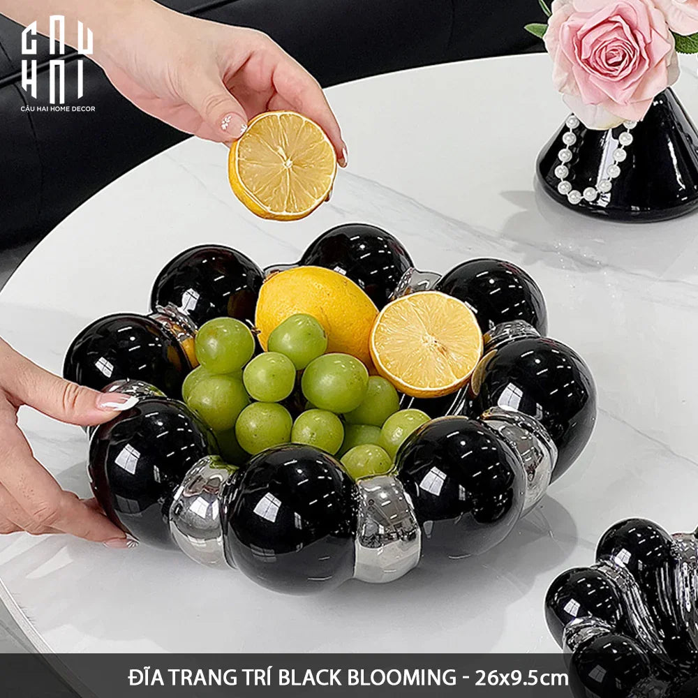 Đĩa Trái Cây Gốm Sứ - Savoir Argent Blooming Fruit Bowl-Hoa Lụa-Đối tác tại Trung Quốc theo từng đơn đặt hàng-CẬU HAI HOME DECOR