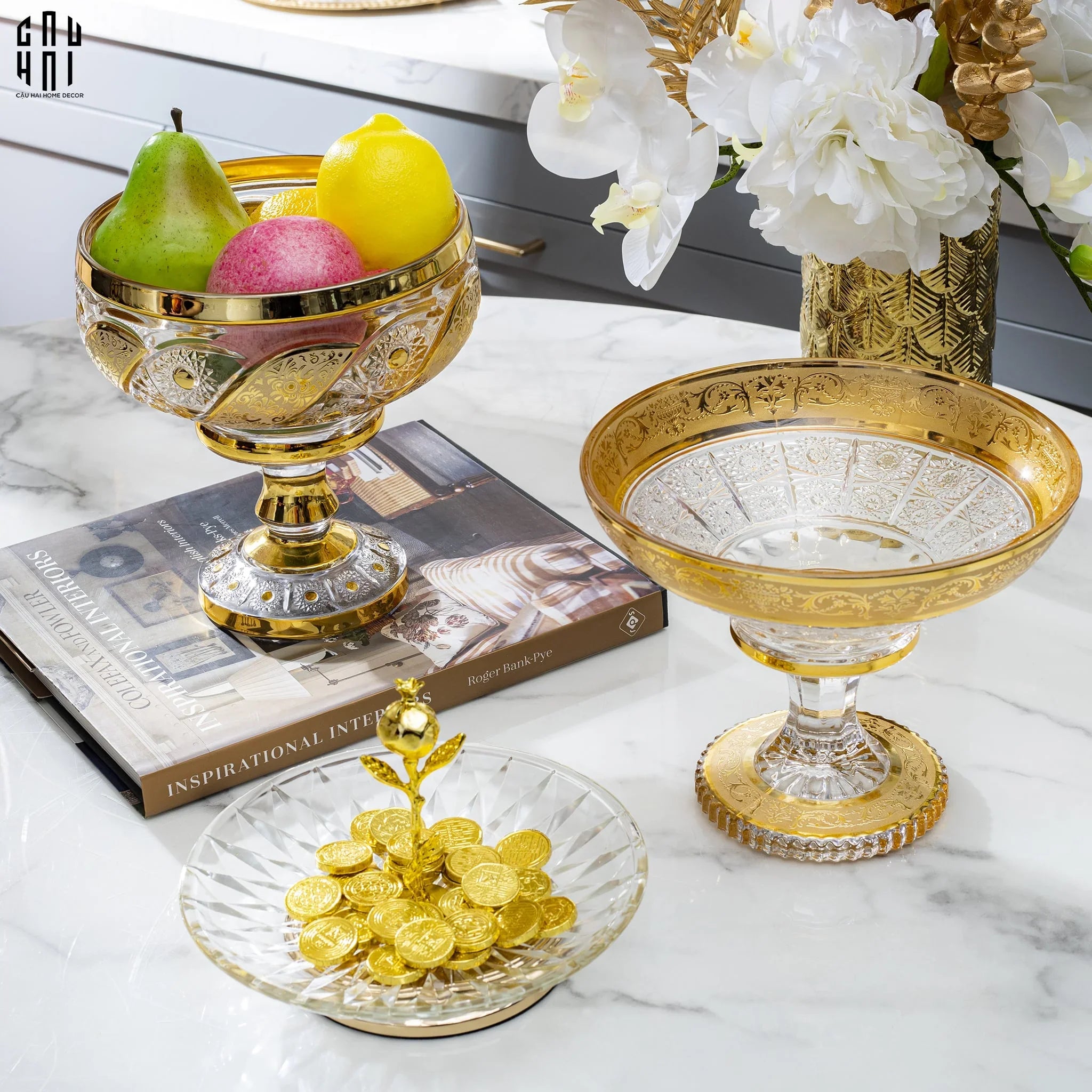 Đĩa Trái Cây Morgan Ss25-SET CHÉN DĨA-CẬU HAI HOME DECOR