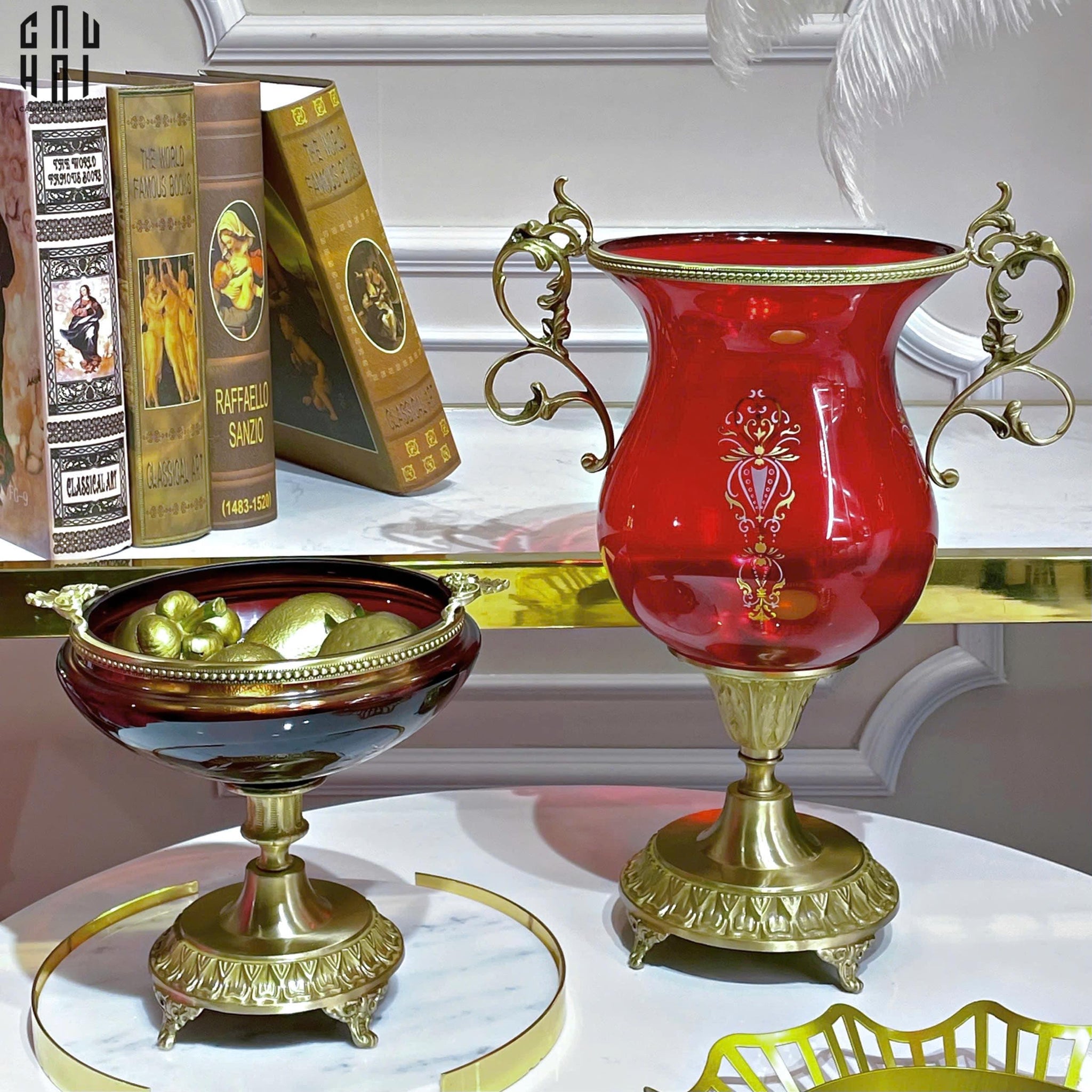Đĩa Trái Cây Thuỷ Tinh Red Robertson-SET CHÉN DĨA-CẬU HAI HOME DECOR