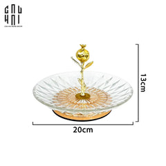 Đĩa Trái Cây Trái Lựu Thuỷ Tinh Blooming Ss25-Hoa Lụa-CẬU HAI HOME DECOR