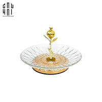 Đĩa Trái Cây Trái Lựu Thuỷ Tinh Blooming Ss25-Hoa Lụa-CẬU HAI HOME DECOR