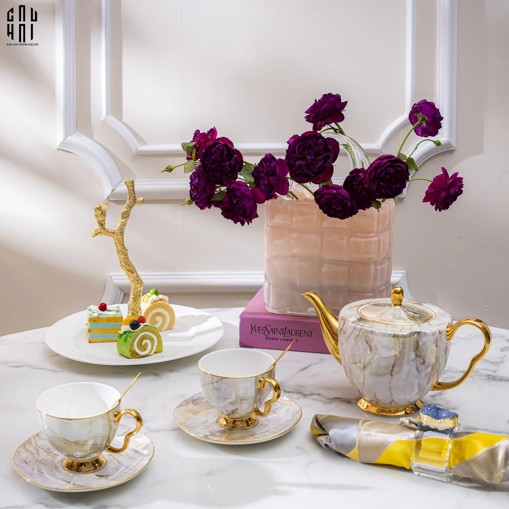 Đĩa Trang Trí Feuillage Four Seasons Decoratives Plates-SET CHÉN DĨA-CẬU HAI HOME DECOR