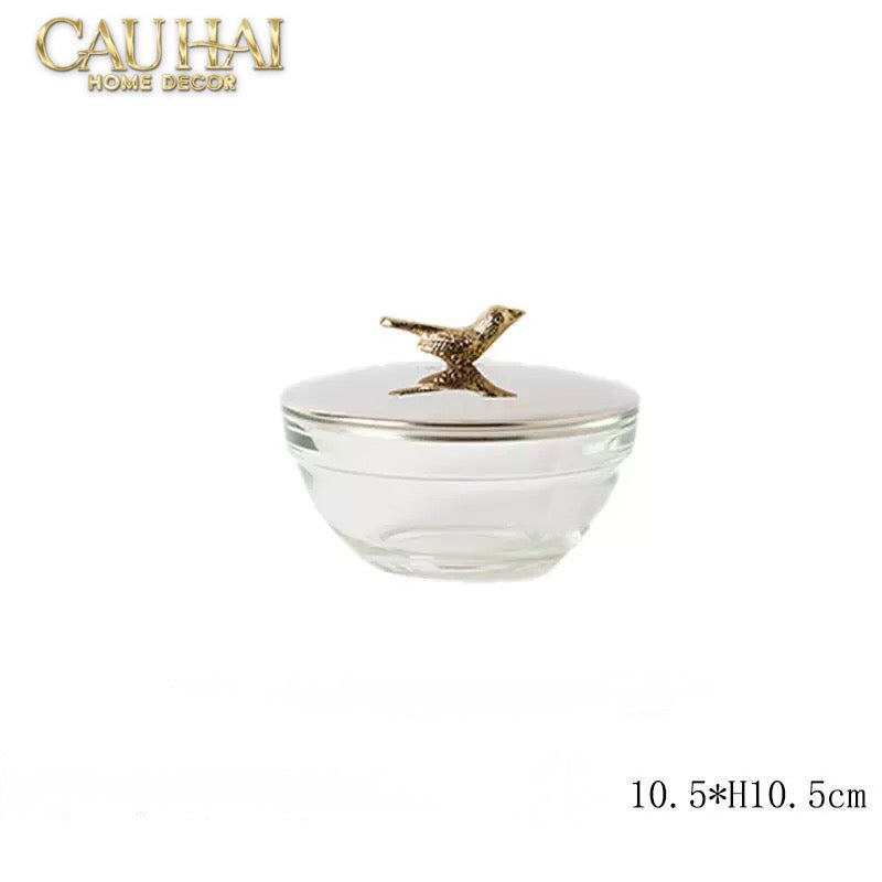 Đồng Brasson Bird Aviary Pakshi Royale Jar Indira Atélier 10.5 x 10.5-CẬU HAI HOME DECOR