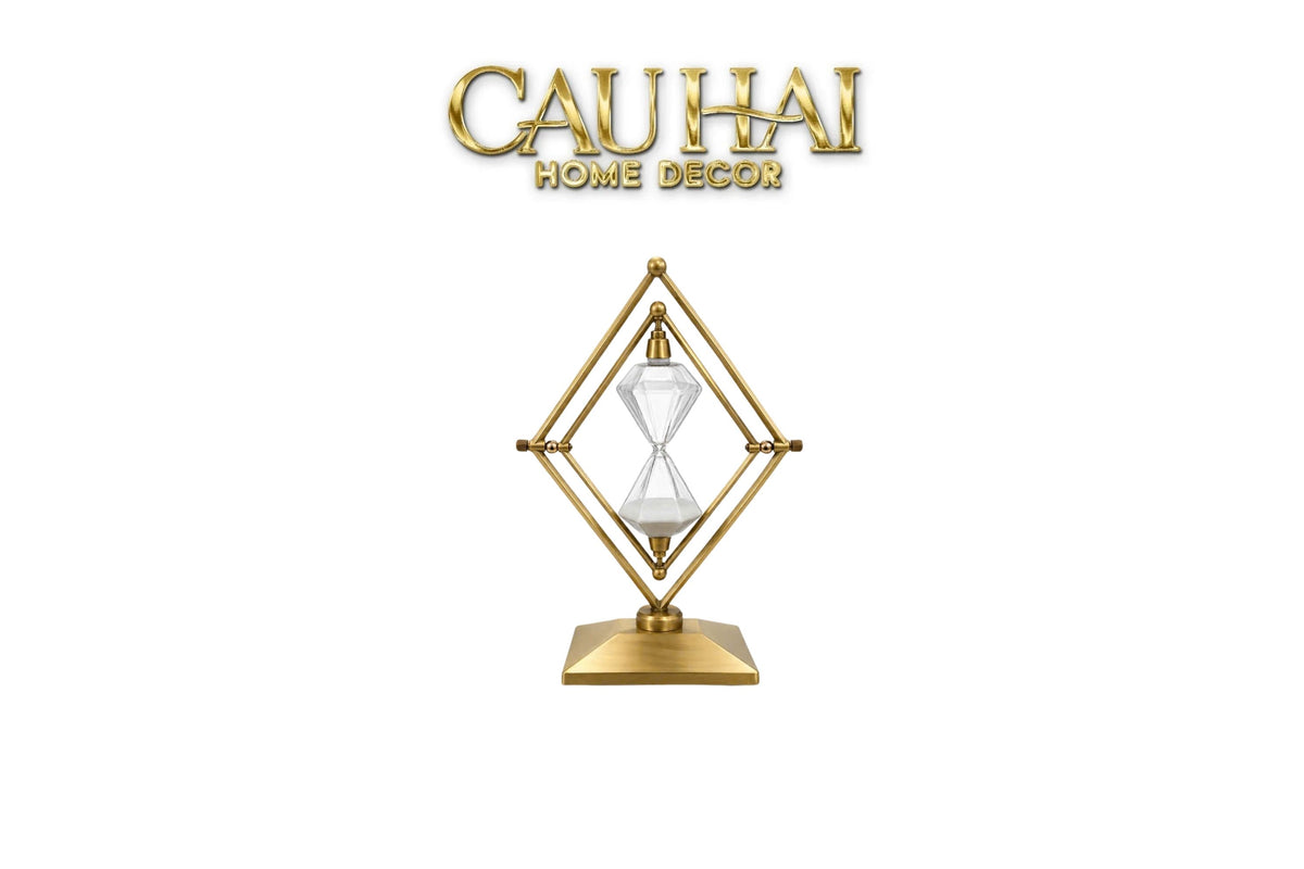 Đồng Hồ Cát Temps Diamant Gildded Mordern 30*20*10-Đồng hồ Cát-CẬU HAI HOME DECOR-CẬU HAI HOME DECOR