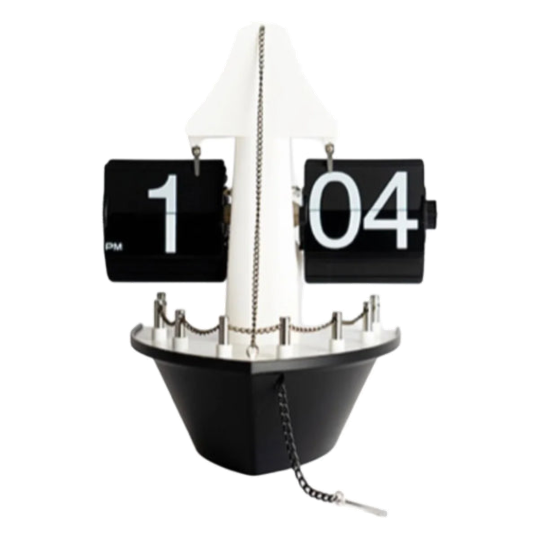 Đồng hồ lật retro tàu biển Flip Clock Cruise Ship 21x8x17 - Cậu Hai Home Decor