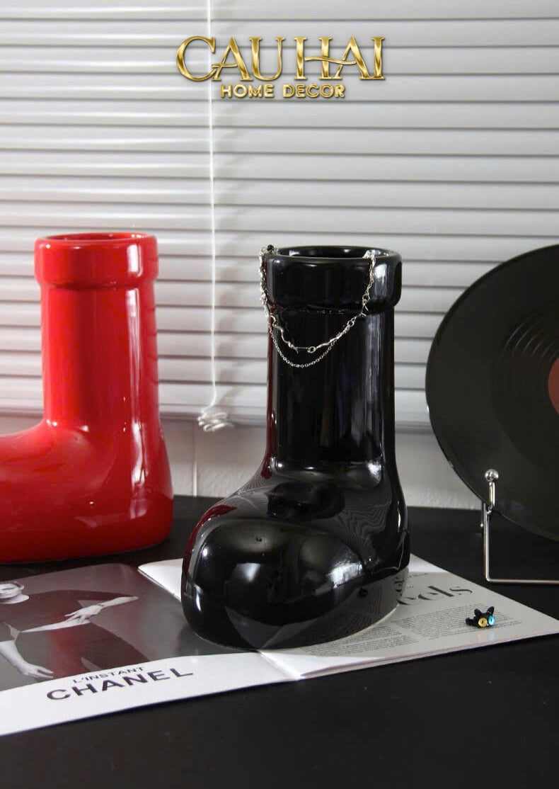 FÊTES COUTURE - BÌNH HOA ROUGE GLOSSY BUBBLR BOOT VASE - CẬU HAI HOME DECOR
