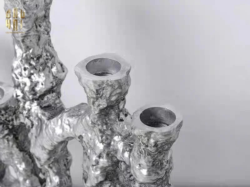 Elysian Couture - Đế Nến Platinum Multi Roots Candle Holders-ĐÈN TRANG TRÍ-CẬU HAI HOME DECOR